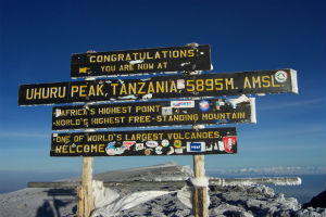 Uhuru peak- toppen af Kilimanjaro