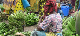 Indkøbsmuligheder på marked i Tanzania
